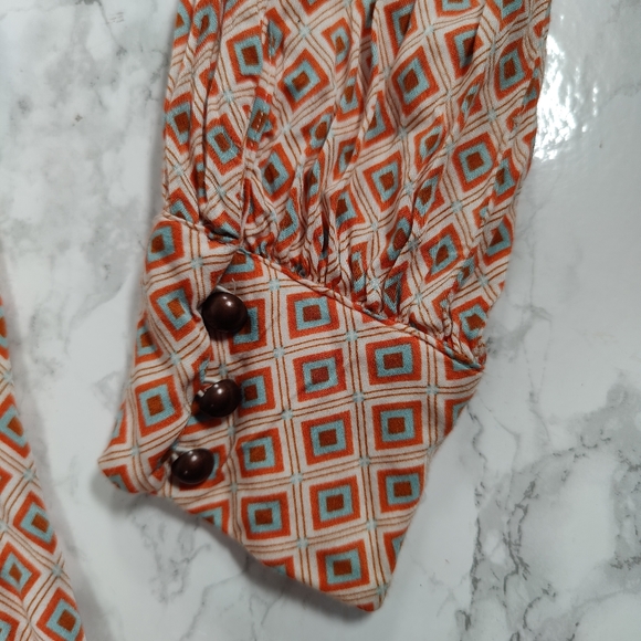 Free People It Takes Two Patterned Wrap Dress Size Medium - Picture 7 of 8